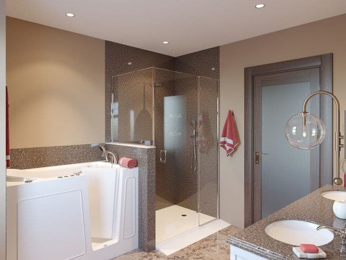 Walk in tub and shower